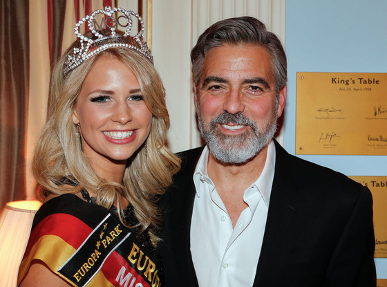 George Clooney, Caroline Noeding, Miss Germany George Clooney, Caroline Noeding, Miss Germany